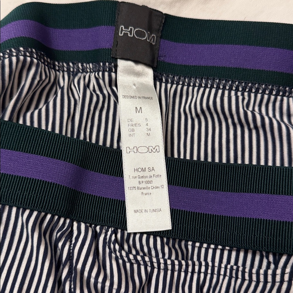 HOM Black and White Striped men’s trunks - Picture 2 of 4